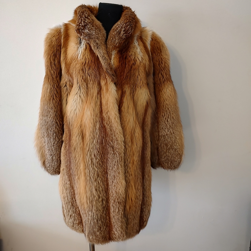 Vintage Red Fox Fur Coat